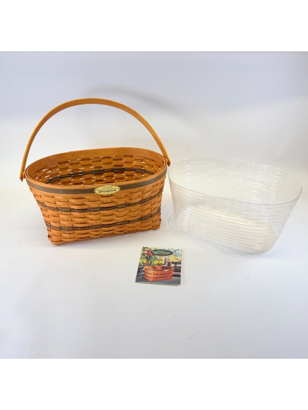 Vintage 1995 Longaberger Traditions Collection Family Oval Basket W/ Protector